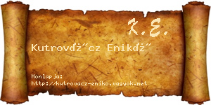 Kutrovácz Enikő névjegykártya